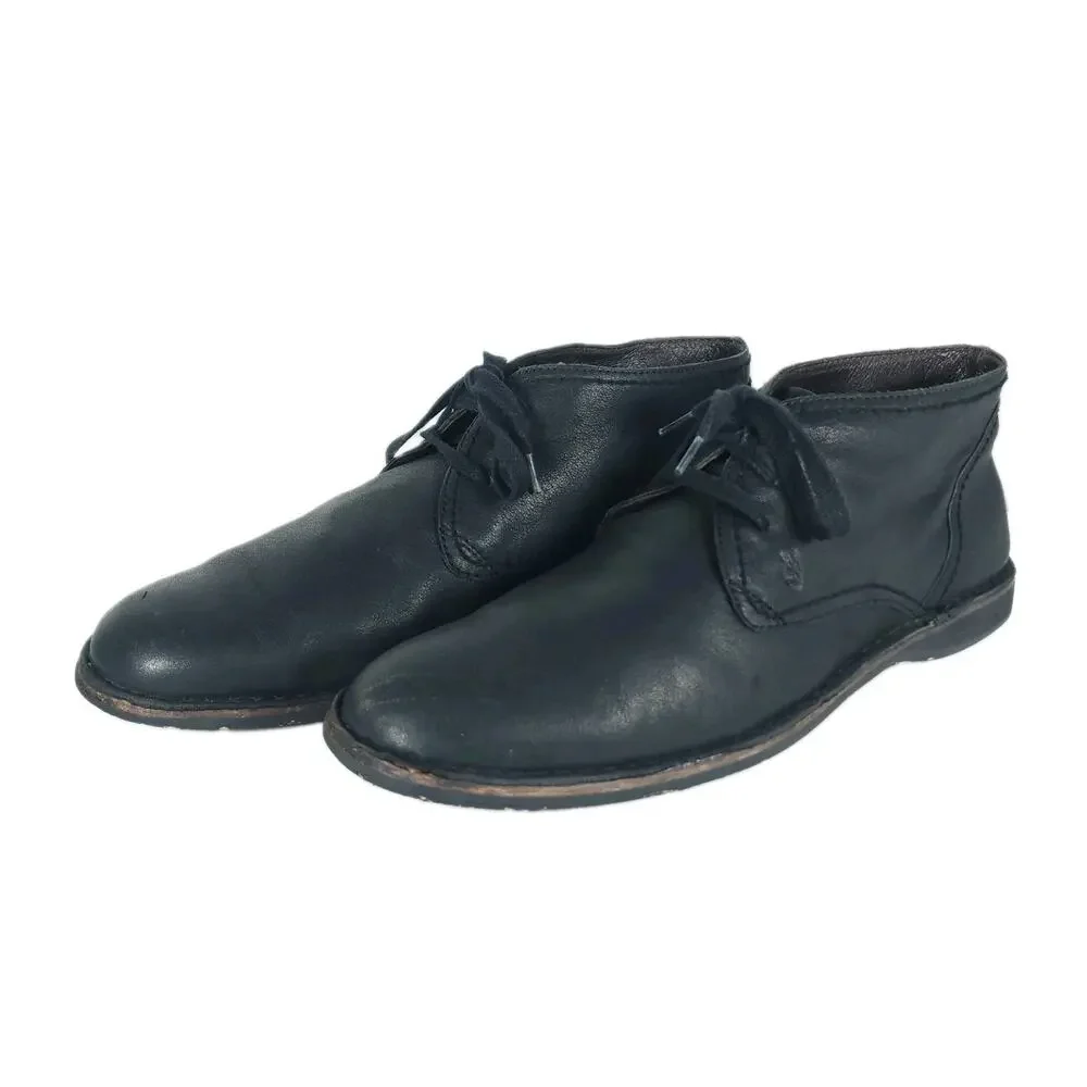 JOHN VARVATOS Hipster Men's US10,5M Black Soft Leather Laceup Ankle Chukka Boots